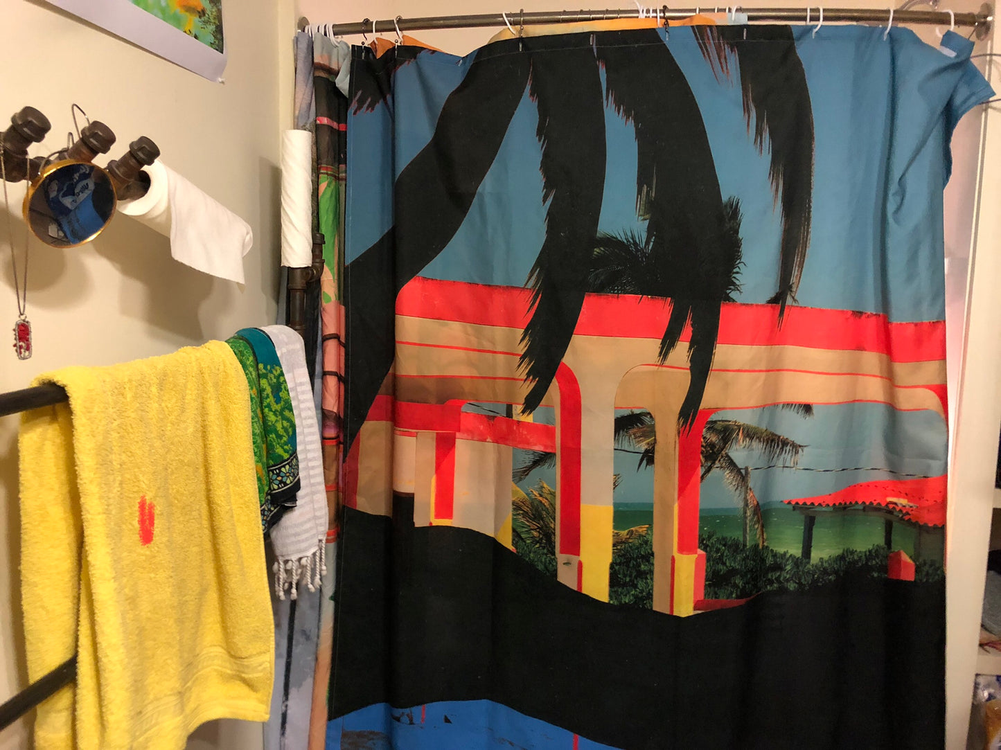 Boho Bathroom Wall Décor | El Cuyo Mexico Shower Curtain