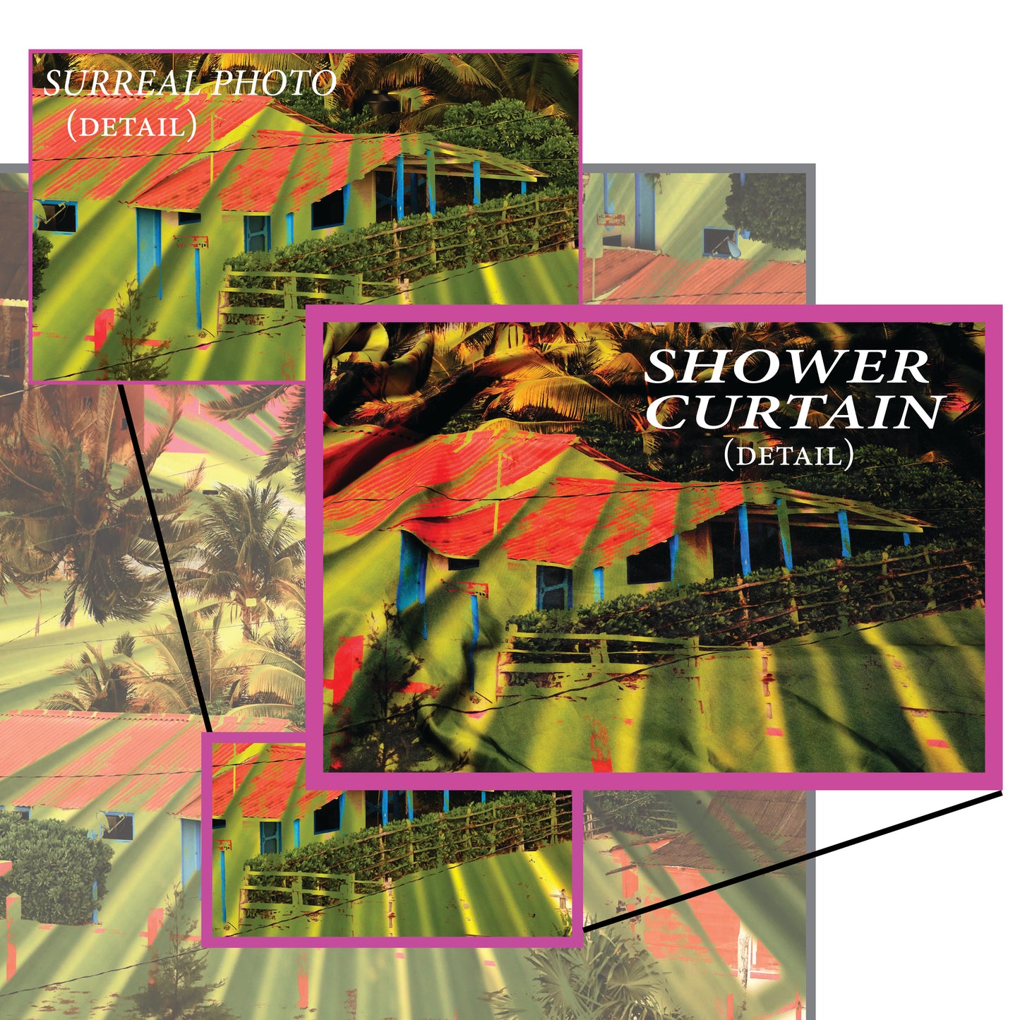 Palm Frawn Town Shower Curtain