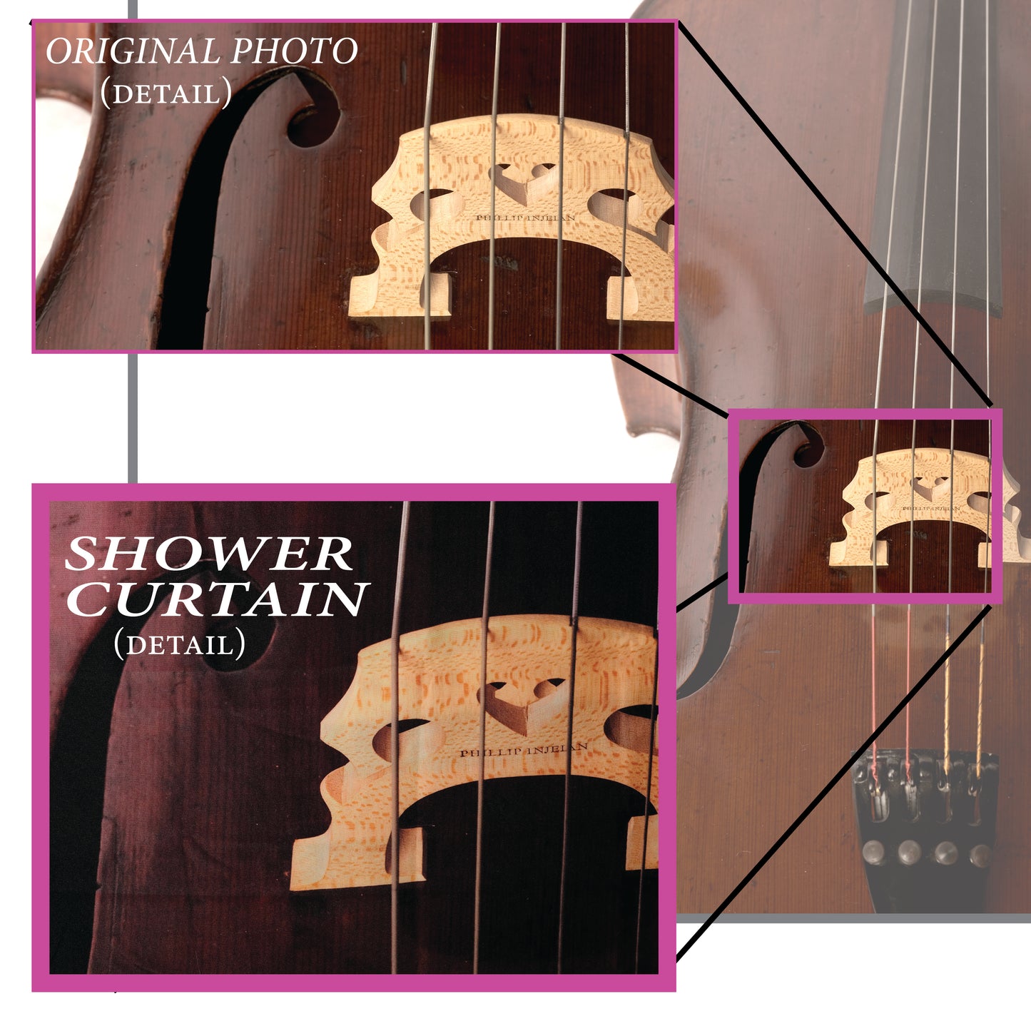 German Shop Cello Shower Curtain (right)