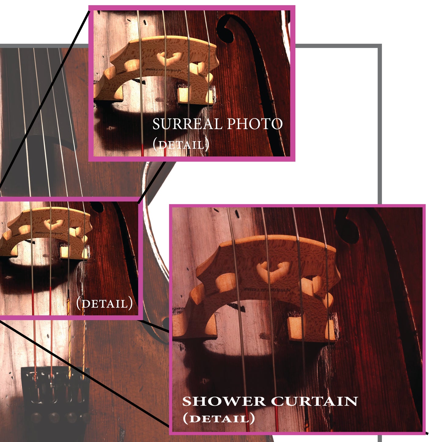 1860 German Shop Cello Shower Curtain (left)